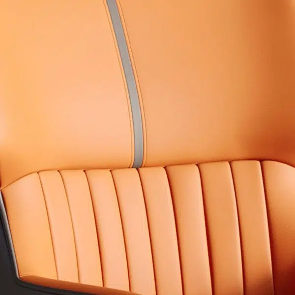 Contemporary Scandinavian Rectangular Leather Steel Dining Chair Backrest For Dining Room - Image 4