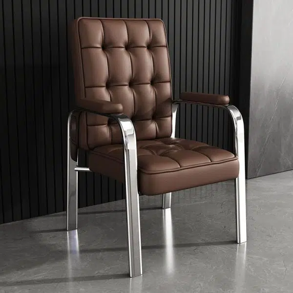 Modern Luxury Rectangular Square Steel PU Leather Accent Chair Backrest Armrest For Living Room - Image 15