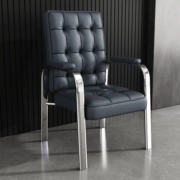 Modern Luxury Rectangular Square Steel PU Leather Accent Chair Backrest Armrest For Living Room - Image 13