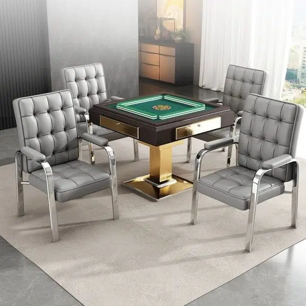 Modern Luxury Rectangular Square Steel PU Leather Accent Chair Backrest Armrest For Living Room - Image 16