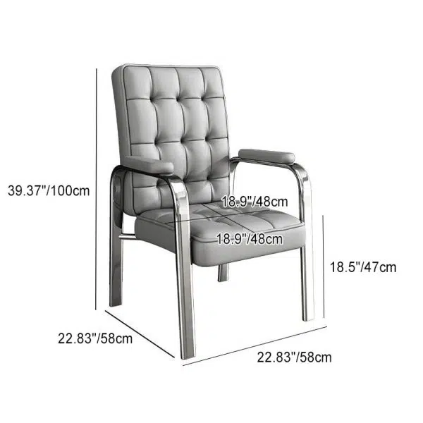 Modern Luxury Rectangular Square Steel PU Leather Accent Chair Backrest Armrest For Living Room - Image 4