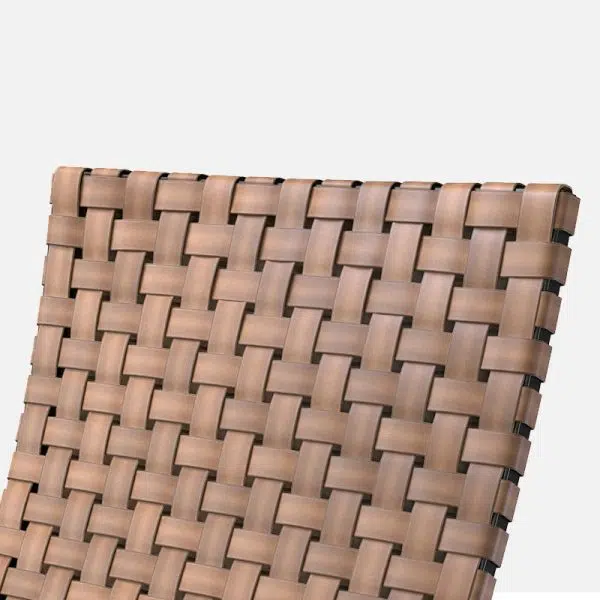 Traditional Rustic Square Aluminum PE Leather Rattan Accent Chair Backrest Armrest For Patio - Image 9