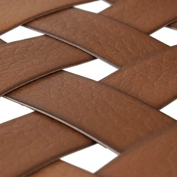 Traditional Rustic Square Aluminum PE Leather Rattan Accent Chair Backrest Armrest For Patio - Image 8