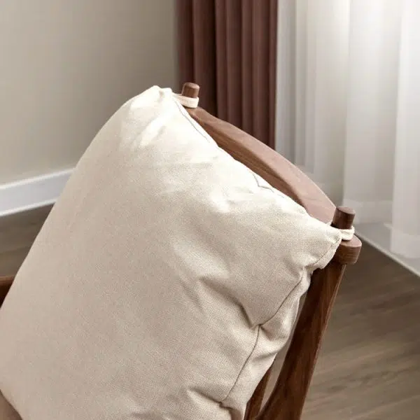 Modern Minimalist Square Wood Chair Backrest Armrest For Living Room - Image 6