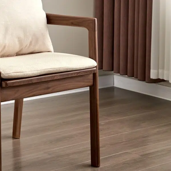 Modern Minimalist Square Wood Chair Backrest Armrest For Living Room - Image 11