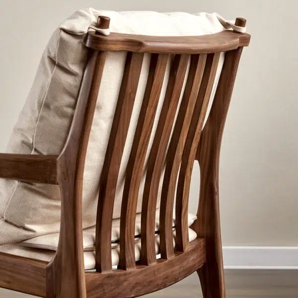 Modern Minimalist Square Wood Chair Backrest Armrest For Living Room - Image 12