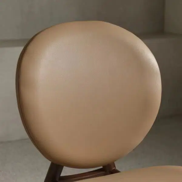 Contemporary Scandinavian Round Square Wood Veneer Dining Chair Backrest For Dining Room - Image 6