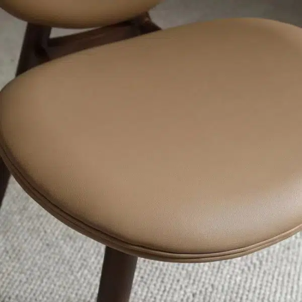 Contemporary Scandinavian Round Square Wood Veneer Dining Chair Backrest For Dining Room - Image 9