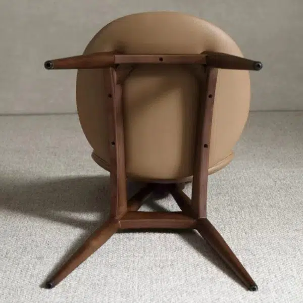 Contemporary Scandinavian Round Square Wood Veneer Dining Chair Backrest For Dining Room - Image 7