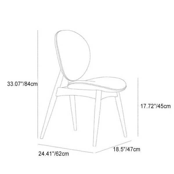 Contemporary Scandinavian Round Square Wood Veneer Dining Chair Backrest For Dining Room - Image 4
