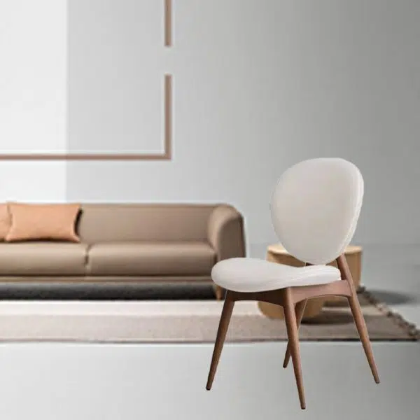 Contemporary Scandinavian Round Square Wood Veneer Dining Chair Backrest For Dining Room - Image 13