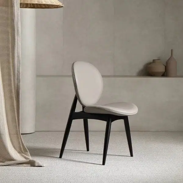 Contemporary Scandinavian Round Square Wood Veneer Dining Chair Backrest For Dining Room - Image 10