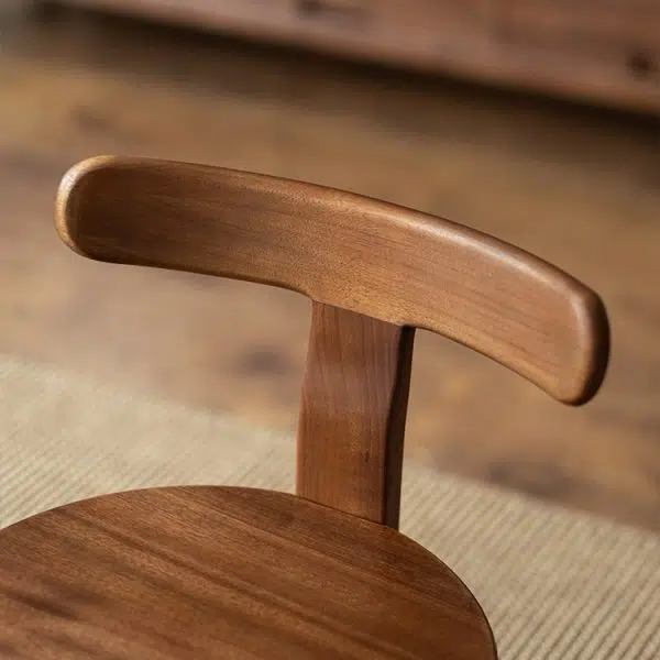 Modern Minimalist Swivel Kids Round Wood Chair Backrest For Living Room - Image 8