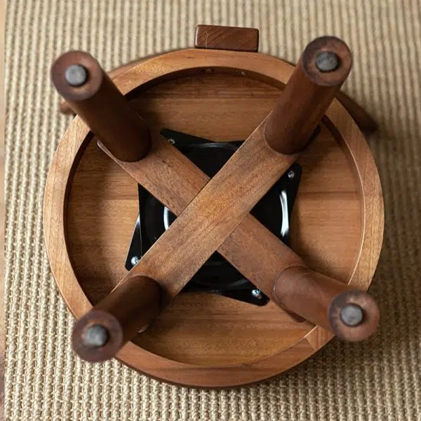 Modern Minimalist Swivel Kids Round Wood Chair Backrest For Living Room - Image 7