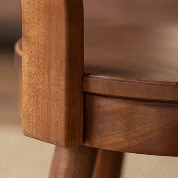 Modern Minimalist Swivel Kids Round Wood Chair Backrest For Living Room - Image 6