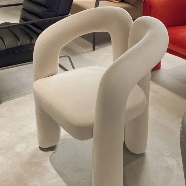 Contemporary Nordic Cream Trapezoidal Triangle Metal Velvet Vanity Stool Backrest Armrest For Bedroom - Image 11