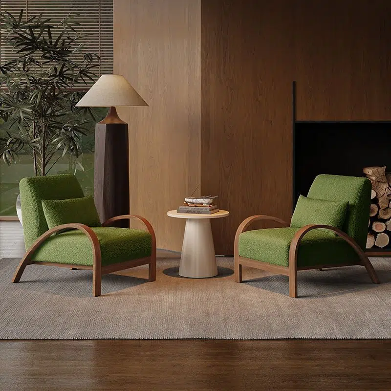 DFM-Chair-FM01076-13.jpg Contemporary Nordic Square Curved Metal Lambswool Accent Chair Backrest Armrest For Living Room - Image 1