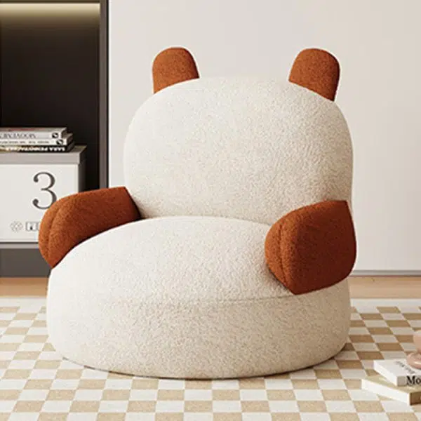 Contemporary Creative Cartoon Baby Panda Lambswool Accent Chair Backrest Armrest For Living Room - Image 3