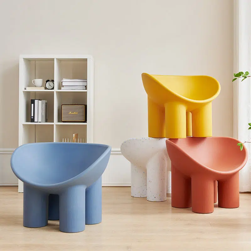 DFM-Chair-FM01113-41.jpg Contemporary Creative Elephant Leg Shape Adult Children Round Curved Plastic Chair Backrest Armrest For Living Room - Image 3