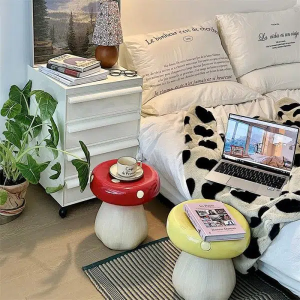 Contemporary Creative Mushroom Round Fiberglass Chair For Living Room - Image 11