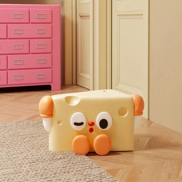 Contemporary Creative Cartoon Cute Cheese Triangle Fiberglass Chair For Living Room - Image 10