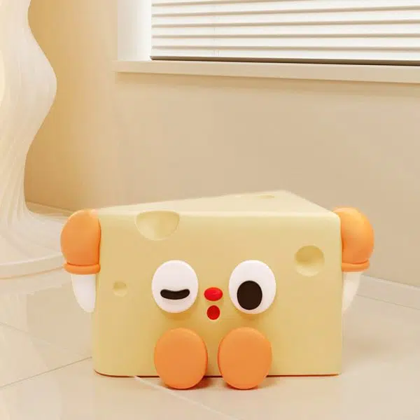 Contemporary Creative Cartoon Cute Cheese Triangle Fiberglass Chair For Living Room - Image 3