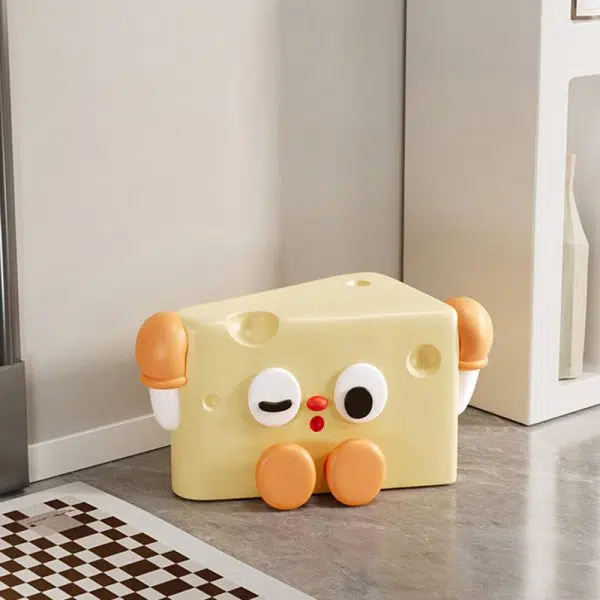 Contemporary Creative Cartoon Cute Cheese Triangle Fiberglass Chair For Living Room - Image 2