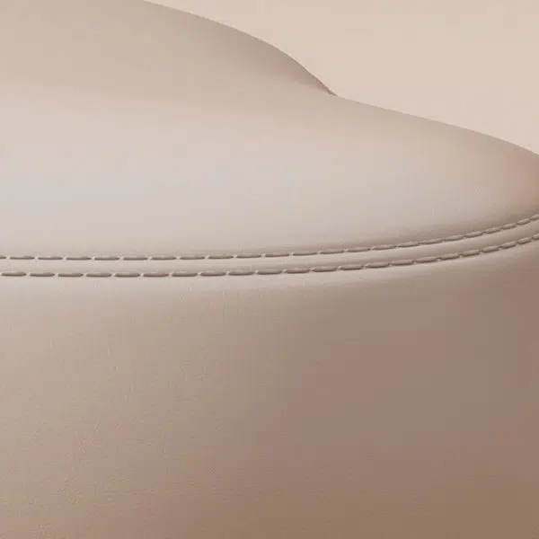 Contemporary Creative Cloud Shape Fabric Lambswool Wood Vanity Stool For Bedroom - Image 5