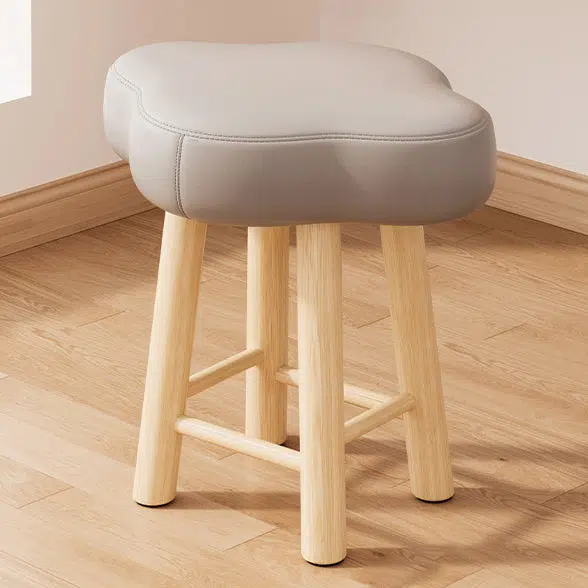 DFM-Chair-FM01222-4.jpg Contemporary Creative Cloud Shape Fabric Lambswool Wood Vanity Stool For Bedroom - Image 11