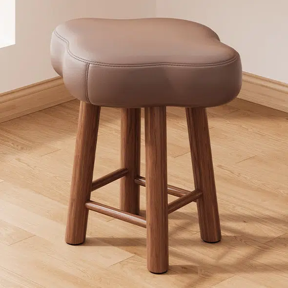 DFM-Chair-FM01222-5.jpg Contemporary Creative Cloud Shape Fabric Lambswool Wood Vanity Stool For Bedroom - Image 12