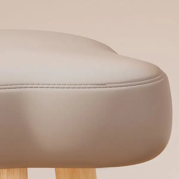 Contemporary Creative Cloud Shape Fabric Lambswool Wood Vanity Stool For Bedroom - Image 7