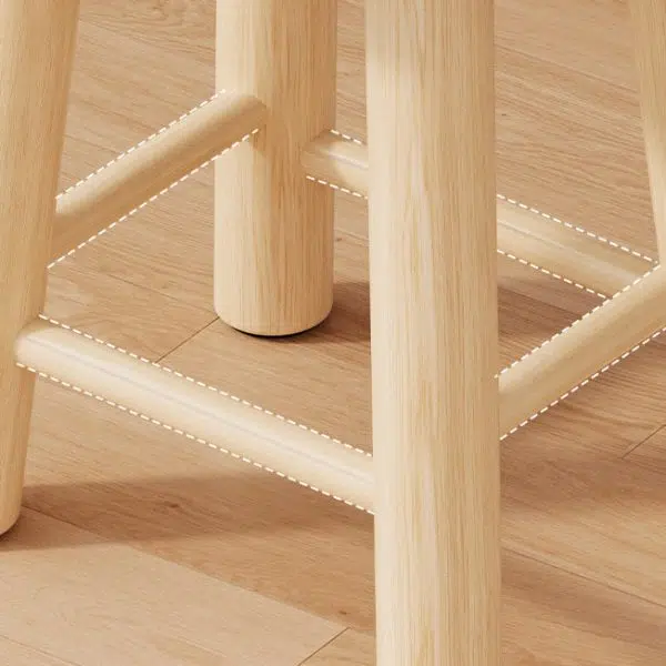 Contemporary Creative Cloud Shape Fabric Lambswool Wood Vanity Stool For Bedroom - Image 8