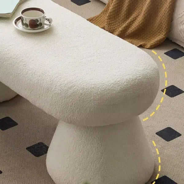 Contemporary Nordic Rectangle Wood Fabric Bench Chair For Bedroom - Image 7