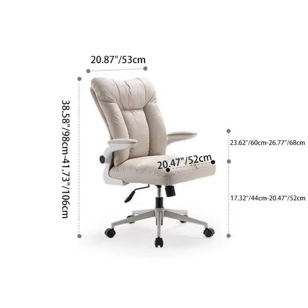 Modern Minimalist Movable Swivel Rectangle Square Fabric Nylon Steel Plastic Desk Chair Backrest Armrest For Home Office - Image 3