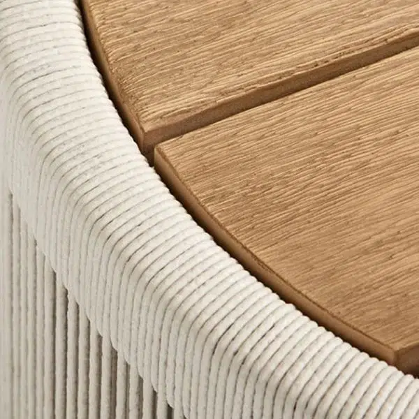 Modern Luxury Square Solid Wood Sponge Rope Outdoor Sofa Backrest Armrest For Outdoor - Image 6