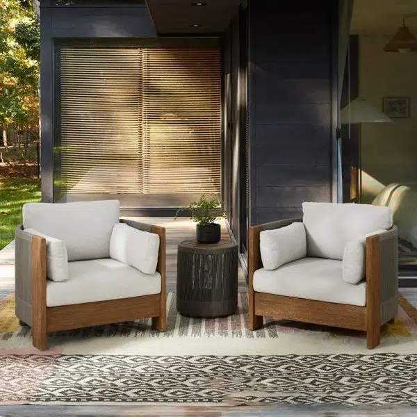 Modern Luxury Square Solid Wood Sponge Rope Outdoor Sofa Backrest Armrest For Outdoor - Image 11