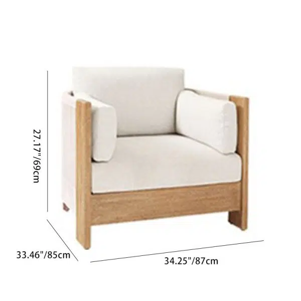 Modern Luxury Square Solid Wood Sponge Rope Outdoor Sofa Backrest Armrest For Outdoor - Image 4