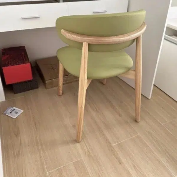 Contemporary Scandinavian Oval Back Solid Wood High Density Sponge Backrest For Dining Room - Image 23