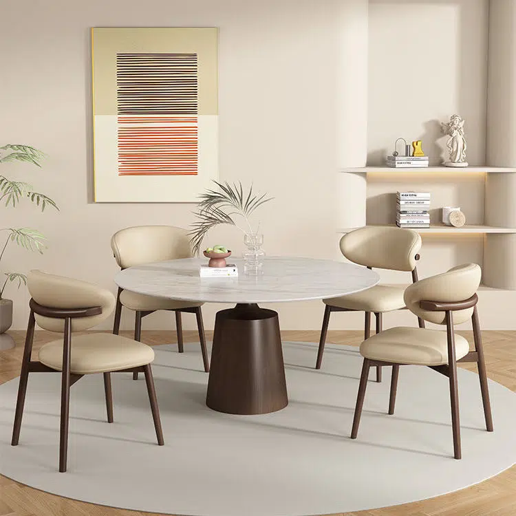 DFM-Chair-FP00371-18.jpg Contemporary Scandinavian Oval Back Solid Wood High Density Sponge Backrest For Dining Room - Image 1