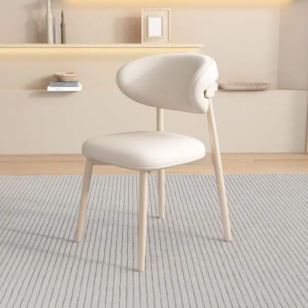 Contemporary Scandinavian Oval Back Solid Wood High Density Sponge Backrest For Dining Room - Image 42