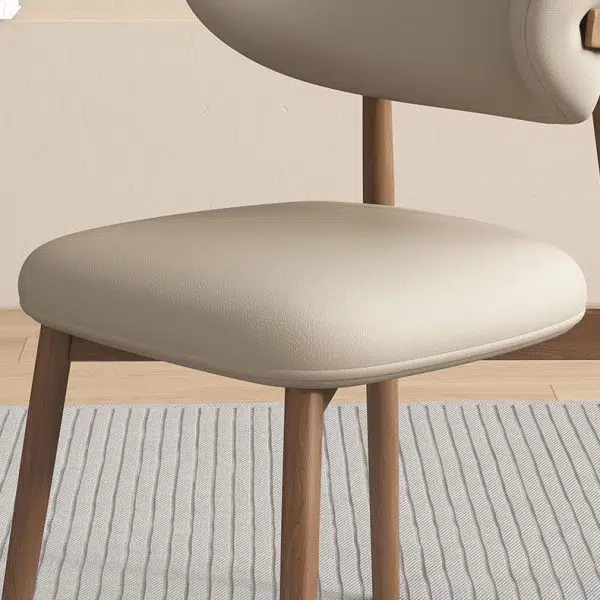 Contemporary Scandinavian Oval Back Solid Wood High Density Sponge Backrest For Dining Room - Image 5