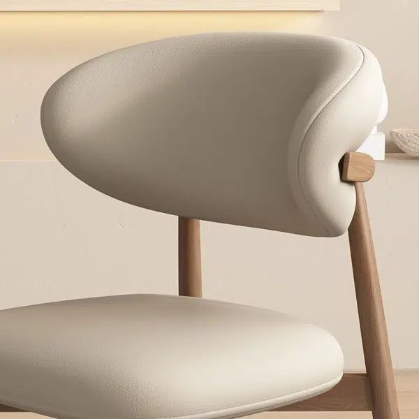 Contemporary Scandinavian Oval Back Solid Wood High Density Sponge Backrest For Dining Room - Image 7