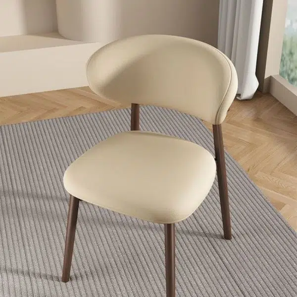 Contemporary Scandinavian Oval Back Solid Wood High Density Sponge Backrest For Dining Room - Image 13