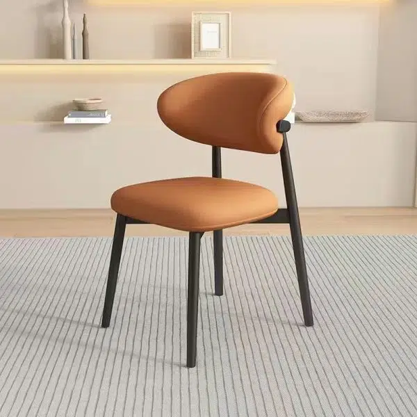 Contemporary Scandinavian Oval Back Solid Wood High Density Sponge Backrest For Dining Room - Image 17