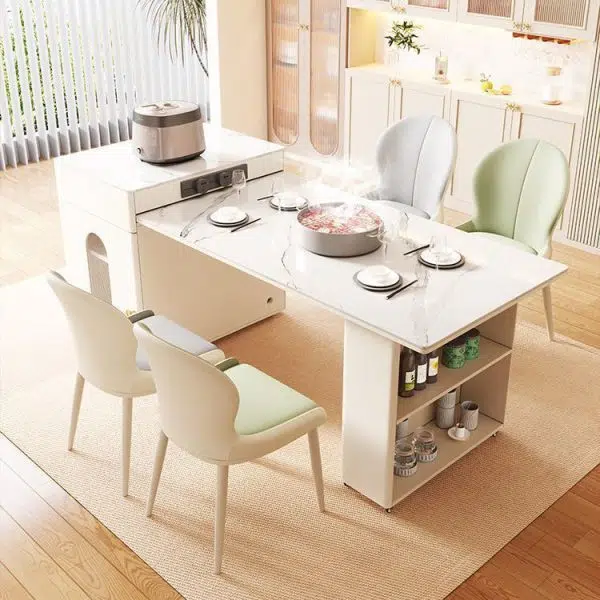 Contemporary Scandinavian Round Back Napa Leather Carbon Steel Dining Chair Backrest For Dining Room - Image 9