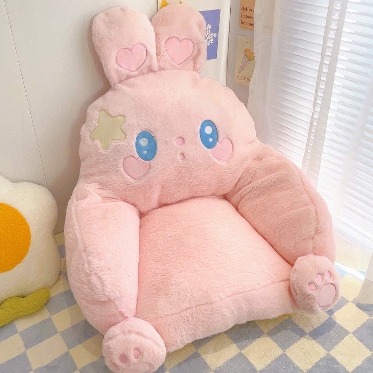 DFM-Chair-FP00375-1.jpg Contemporary Creative Animal Square Artificial Rabbit Fur PP Cotton Recliner Backrest Armrest For Living Room - Image 1