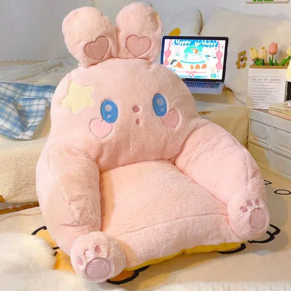 Contemporary Creative Animal Square Artificial Rabbit Fur PP Cotton Recliner Backrest Armrest For Living Room - Image 9