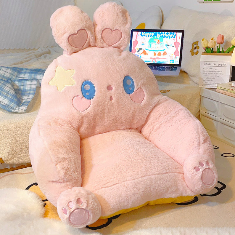 DFM-Chair-FP00375-10.jpg Contemporary Creative Animal Square Artificial Rabbit Fur PP Cotton Recliner Backrest Armrest For Living Room - Image 9