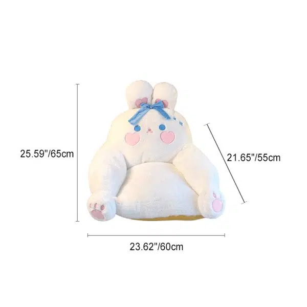 Contemporary Creative Animal Square Artificial Rabbit Fur PP Cotton Recliner Backrest Armrest For Living Room - Image 4