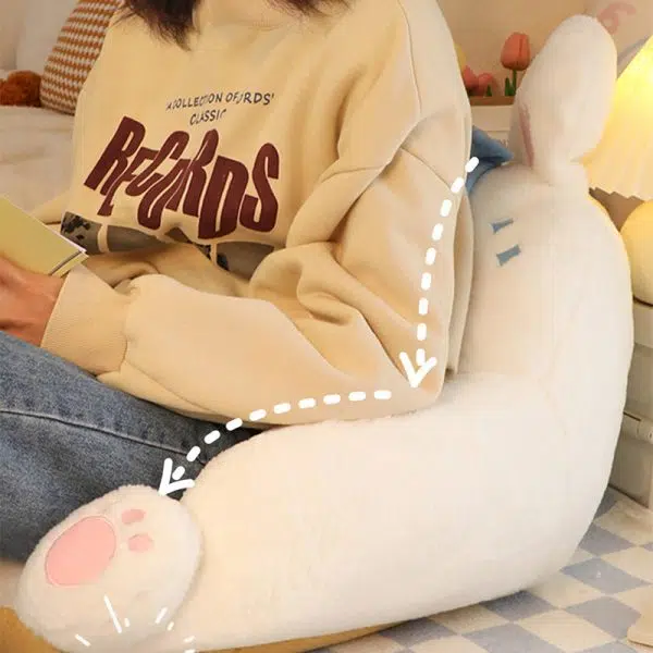 Contemporary Creative Animal Square Artificial Rabbit Fur PP Cotton Recliner Backrest Armrest For Living Room - Image 7